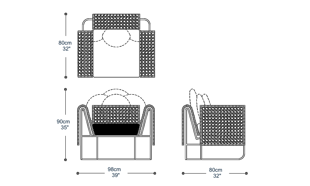 Image of the main dimensions of the product
